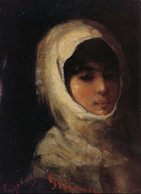 Nicolae Grigorescu Girl with White Veil oil painting image